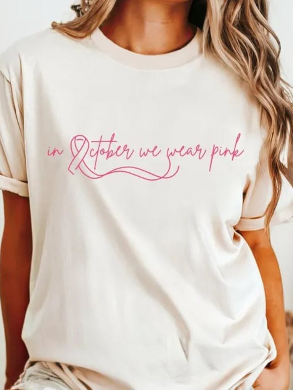 Pink October Shirt, In October We Wear Pink Tshirt, BBreast Cancer Awareness Tee